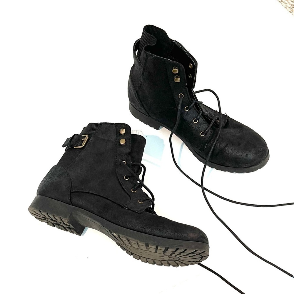 Lace up combat style booties